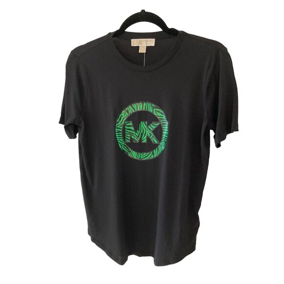 NWT MICHAEL KORS WOMENS PRINTED CHARM-LOGO T-S SPRING GREEN XL - Picture 2 of 9